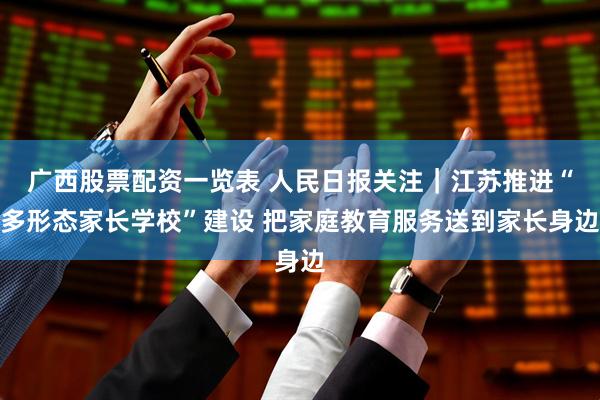 广西股票配资一览表 人民日报关注｜江苏推进“多形态家长学校”建设 把家庭教育服务送到家长身边